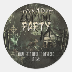 Feestelijke gunst voor zombies verjaardagsfeestje ronde sticker