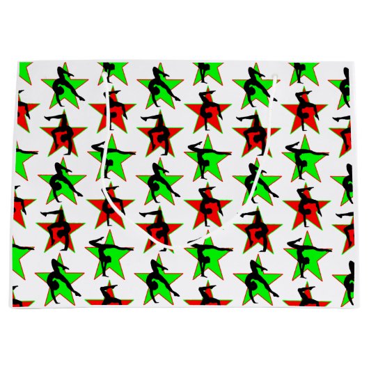 FEESTELIJKE GYMNAST KERSTSTER ONTWERP GROOT CADEAUZAKJE (Voorkant)