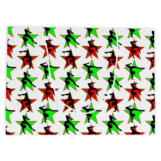 FEESTELIJKE GYMNAST KERSTSTER ONTWERP GROOT CADEAUZAKJE (Achterkant)