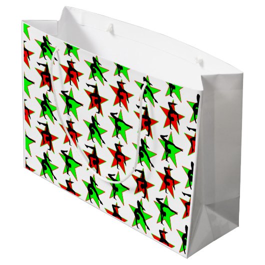 FEESTELIJKE GYMNAST KERSTSTER ONTWERP GROOT CADEAUZAKJE (Achterkant Gekanteld)