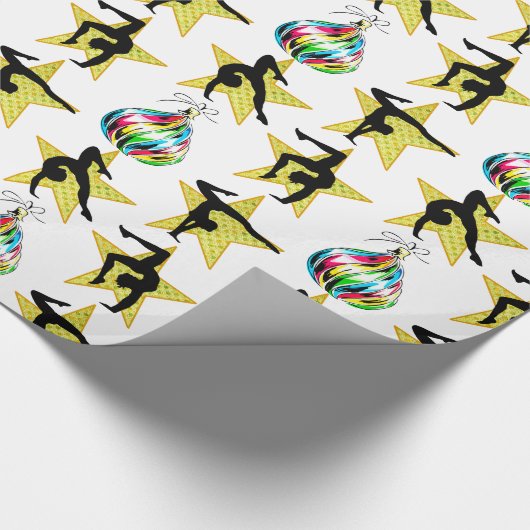 FEESTELIJKE GYMNASTIEK KERSTONTWERP CADEAUPAPIER (Hoek)