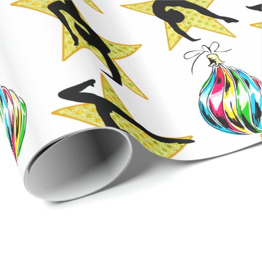 FEESTELIJKE GYMNASTIEK KERSTONTWERP CADEAUPAPIER (Rol Hoek)