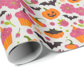 Feestelijke Halloween | Cupcakes, pompoen & vleerm Cadeaupapier (Rol Hoek)