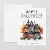 Feestelijke Halloween Huis Vastgoed Marketing Feestdagenkaart (Voorkant / Achterkant)