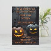 Feestelijke Halloween Pompoenen en Bloemen Patroon Kaart (Staand voorkant)