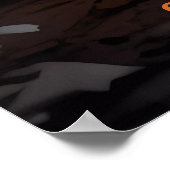 Feestelijke Halloween Pompoenen en Bloemen Patroon Poster (Hoek)