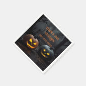 Feestelijke Halloween Pompoenen en Bloemen Patroon Servet (Hoek)