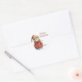 Feestelijke hamster in Santa Hat Kerstmis Ronde Sticker (Envelop)