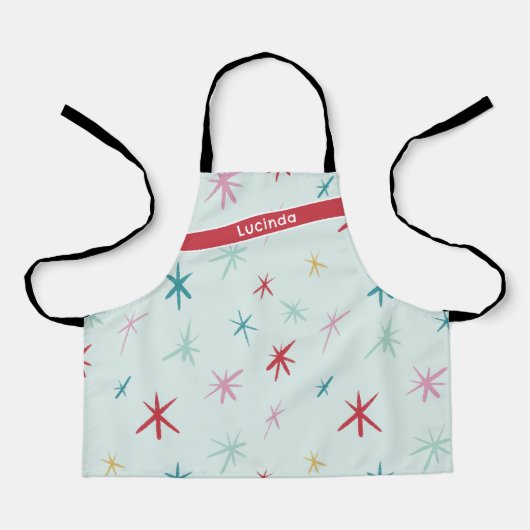 FEESTELIJKE hand getekende ster schitteren moderne Schort (Voorkant)