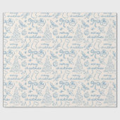 Feestelijke Hand Getrokken Kerstinpakpapier Cadeaupapier (Vlak)