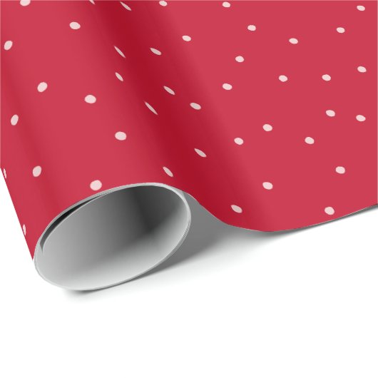 Feestelijke Hand Getrokken Rode Roze Polka Dot Ker Cadeaupapier (Rol Hoek)