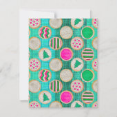 Feestelijke handgeschilderde suikerkoekjes op fel feestdagenkaart (Voorkant)