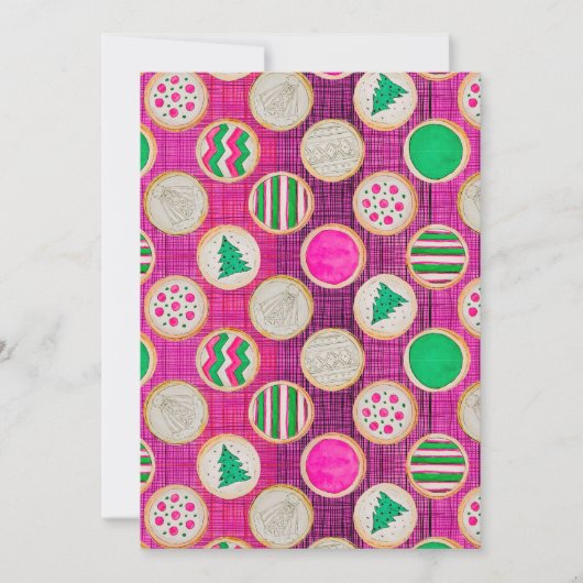 Feestelijke handgeschilderde suikerkoekjes op hete feestdagenkaart (Voorkant)