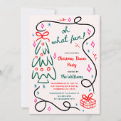 Feestelijke handgetekende boom whimsical kerstfees kaart (Voorkant)