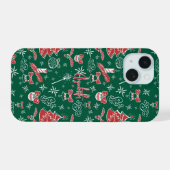 Feestelijke Handgetekende Doodles Aangepaste Naam iPhone 15 Case (Achterkant horizontaal)