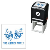 Feestelijke Hanukkah Dreidels familienaam Zelfinktende Stempel (In situ)