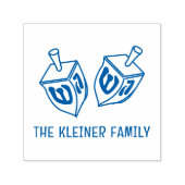 Feestelijke Hanukkah Dreidels familienaam Zelfinktende Stempel (Design)