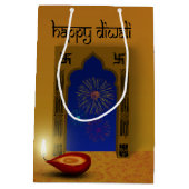 Feestelijke Happy Diwali Vuurwerk - Medium Gift Ba Medium Cadeauzakje (Achterkant)