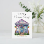 Feestelijke Happy Mardi Gras House Realty Feestdagenkaart (Staand voorkant)