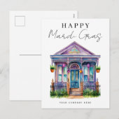 Feestelijke Happy Mardi Gras House Realty Feestdagenkaart (Voorkant / Achterkant)