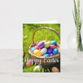 Feestelijke Happy Pasen mand Feestdagen Kaart