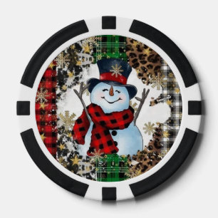 Feestelijke Happy Snowman Poker Chips – Holiday Ca