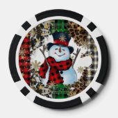 Feestelijke Happy Snowman Poker Chips – Holiday Ca (Achterkant)