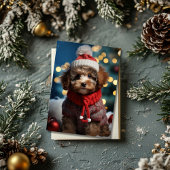 Feestelijke harige vriend Schattig kerst Briefkaar Feestdagenkaart