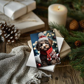 Feestelijke Harige Vriend Schattige Kerstkaart