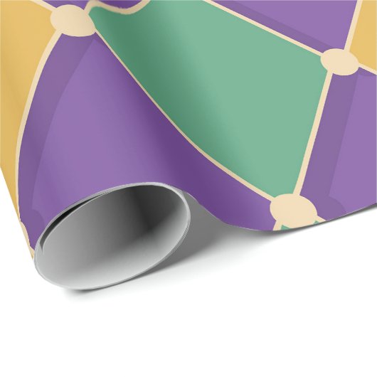 Feestelijke Harlequin Diamond Pattern Cadeaupapier (Rol Hoek)