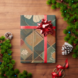 Feestelijke Harmonie – Elegante Geometrische Bloem Cadeaupapier