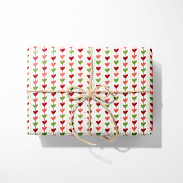 Feestelijke Hart Kerst Garland Cadeaupapier