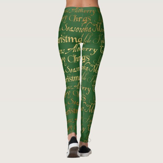 Feestelijke Hawaïaanse Kerstmis Mele Kalikimaka Leggings (Achterkant)