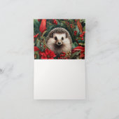 Feestelijke Hedgehog Cheer: A Woodland Christmas Kaart (Binnen)