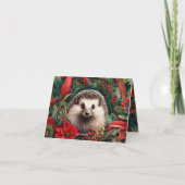 Feestelijke Hedgehog Cheer: A Woodland Christmas Kaart (Achterkant)