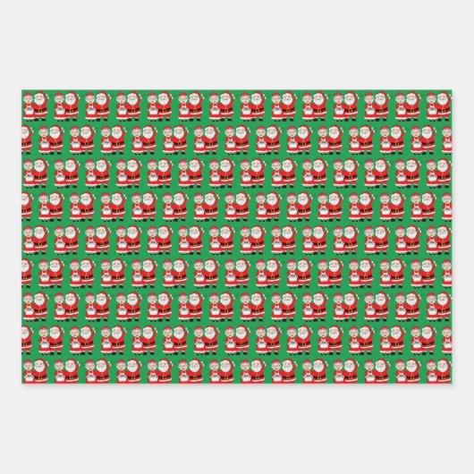 Feestelijke heer en mevrouw Claus Kerstmis Inpakpapier Vel (Voorkant 3)