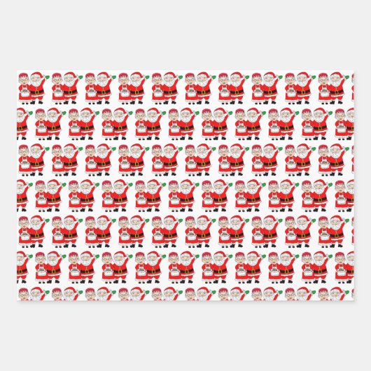 Feestelijke heer en mevrouw Claus Kerstmis Inpakpapier Vel (Voorkant)