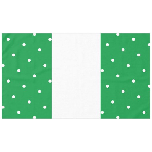 Feestelijke helder groene witte Polka gestippelde  Tafelkleed (Voorkant (Horizontaal))