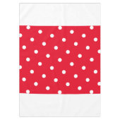 Feestelijke helder rood gestippelde kleur blok wit tafelkleed (Voorkant)
