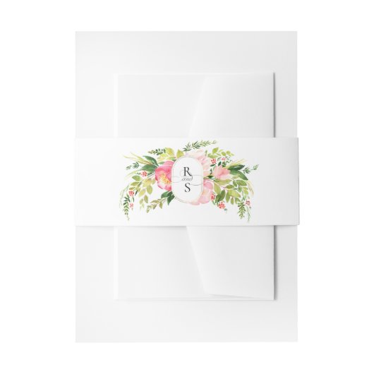 Feestelijke helder roze oranje bloemen bruiloft uitnodigingen wikkel (Voorkant Voorbeeld)