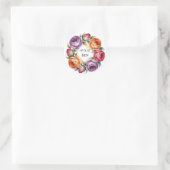 Feestelijke helder vintage roos bruiloft ronde sticker (Tas)