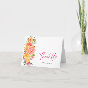 Feestelijke Heldere Bloemen Bloemencitrus Bedankkaart