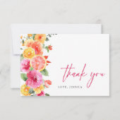 Feestelijke Heldere Bloemen Bloemencitrus Bedankkaart (Voorkant)