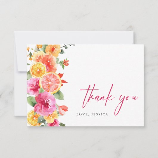 Feestelijke Heldere Bloemen Bloemencitrus Bedankkaart (Voorkant)