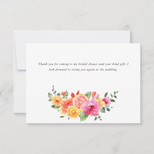 Feestelijke Heldere Bloemen Bloemencitrus Bedankkaart (Achterkant)