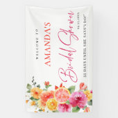 Feestelijke heldere bloemen bloemig citrus bruilof spandoek (Verticaal)