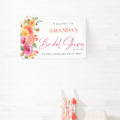 Feestelijke heldere bloemen bloemig citrus bruilof spandoek (Insitu)