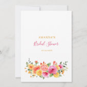 Feestelijke heldere bloemen citrus bruidsdouche sp kaart (Achterkant)