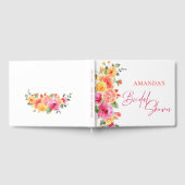 Feestelijke heldere bloemen snijden citrus bruilof gastenboek (Volledig)