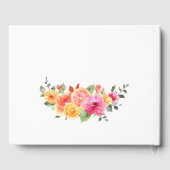 Feestelijke heldere bloemen snijden citrus bruilof gastenboek (Achterkant)